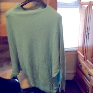 Cutest asymmetrical turquoise sweater- like cashmere, one size